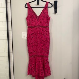 Pink stitched dress